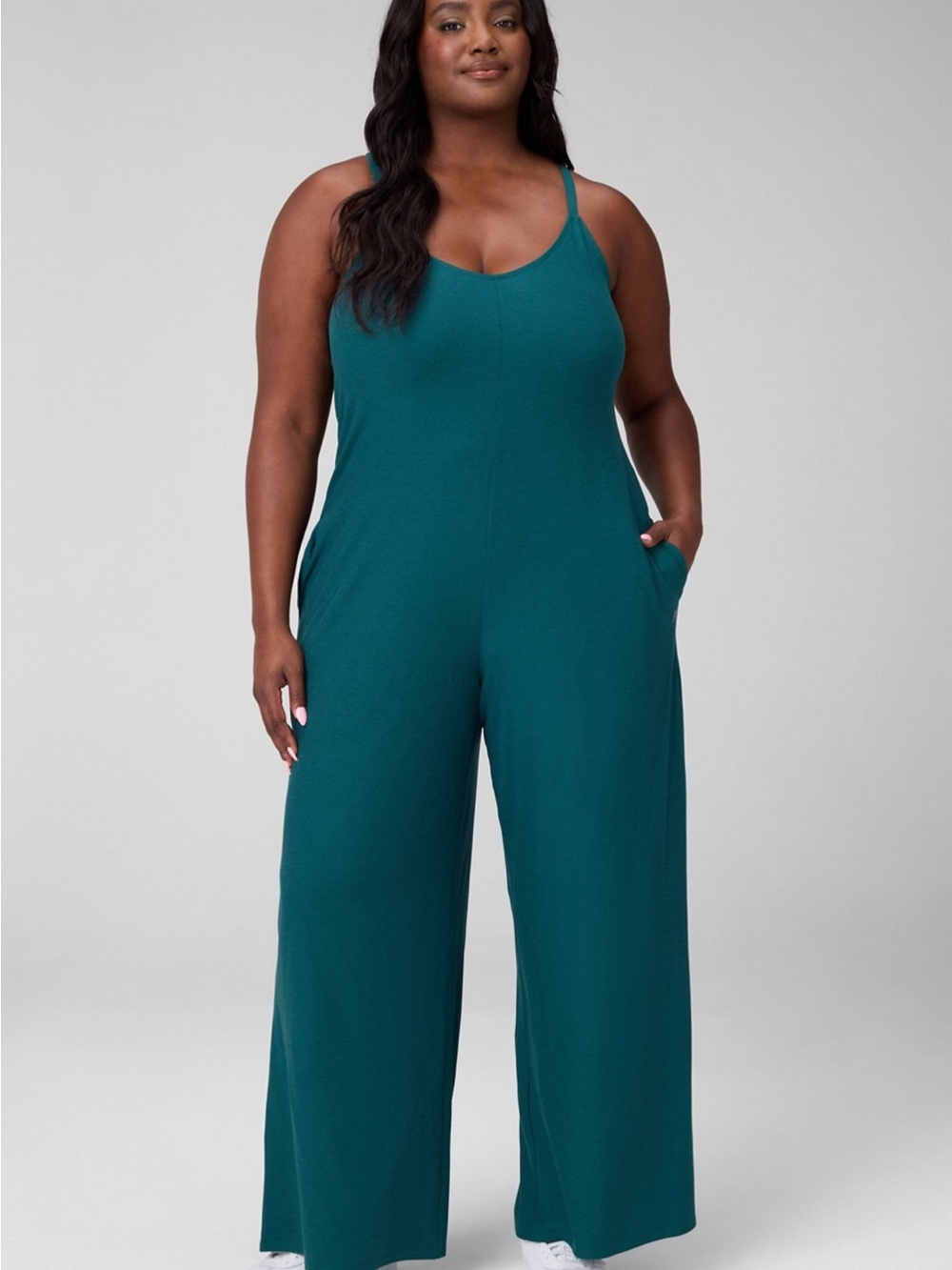 Fabletics Teal Wide-Leg Jumpsuit xxl-1x